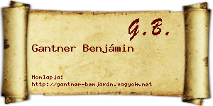 Gantner Benjámin névjegykártya